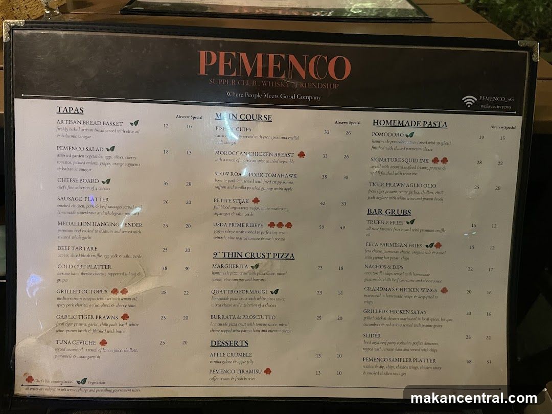 PEMENCO Menu
