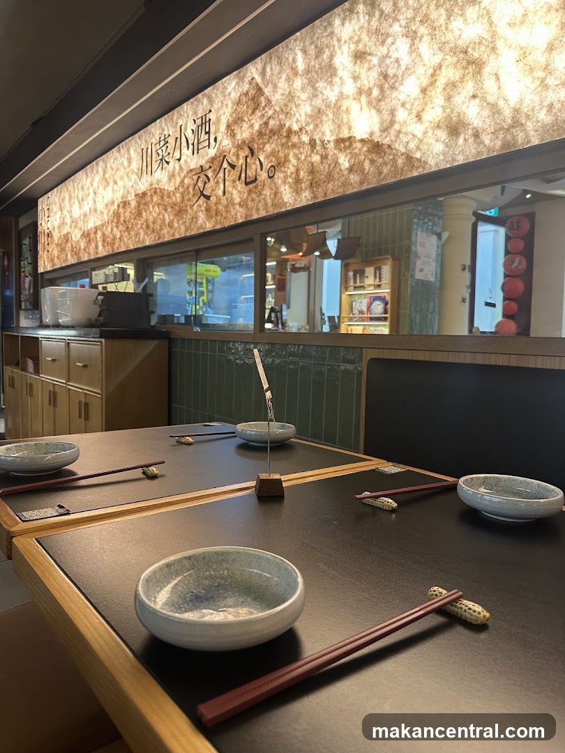 Restaurant Interior with Table Settings