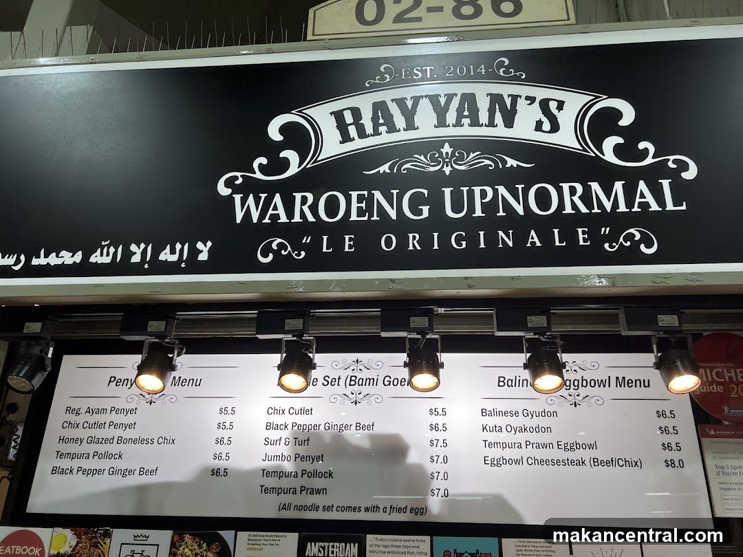 Rayyan's Waroeng Upnormal Menu