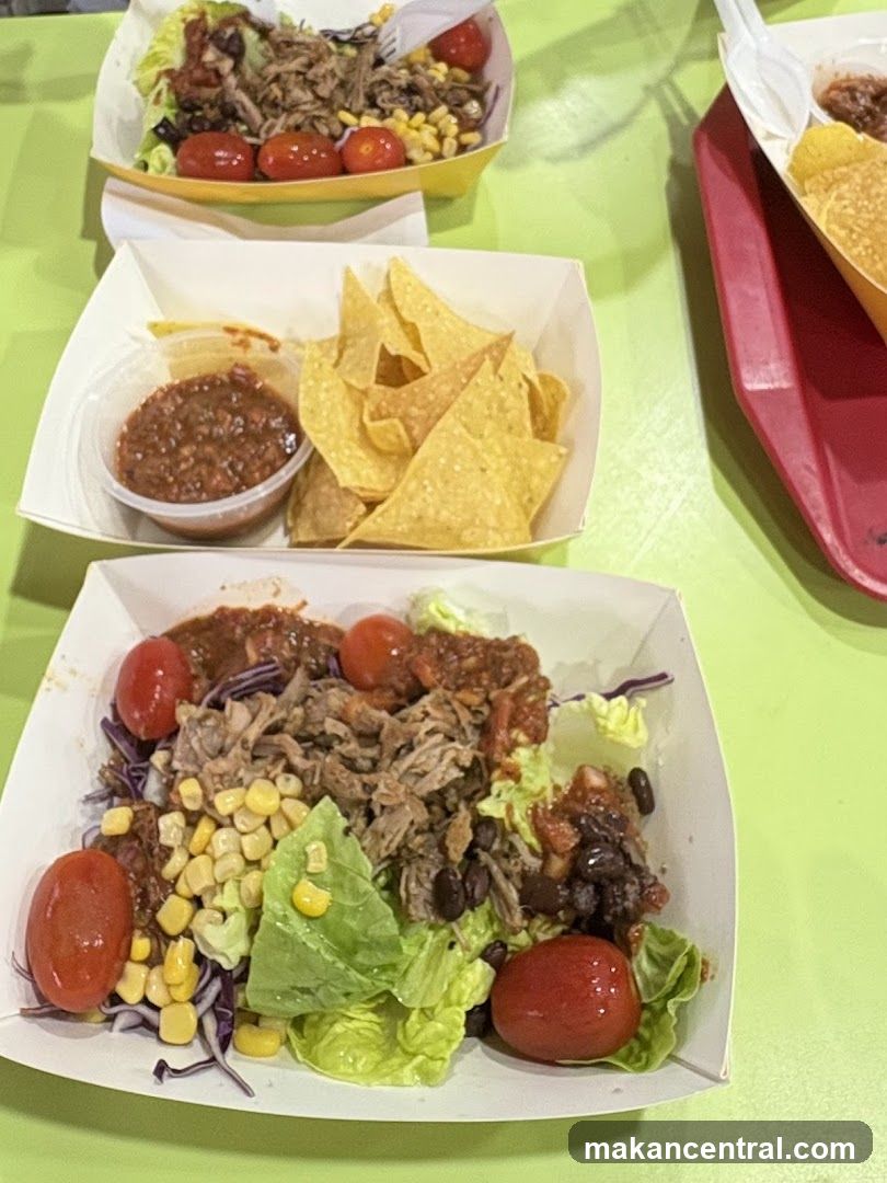 Pulled Pork Salads and Chips