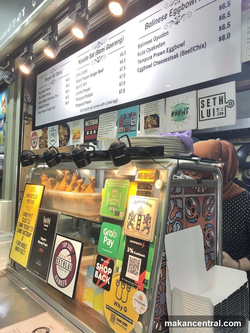 Food stall menu and display