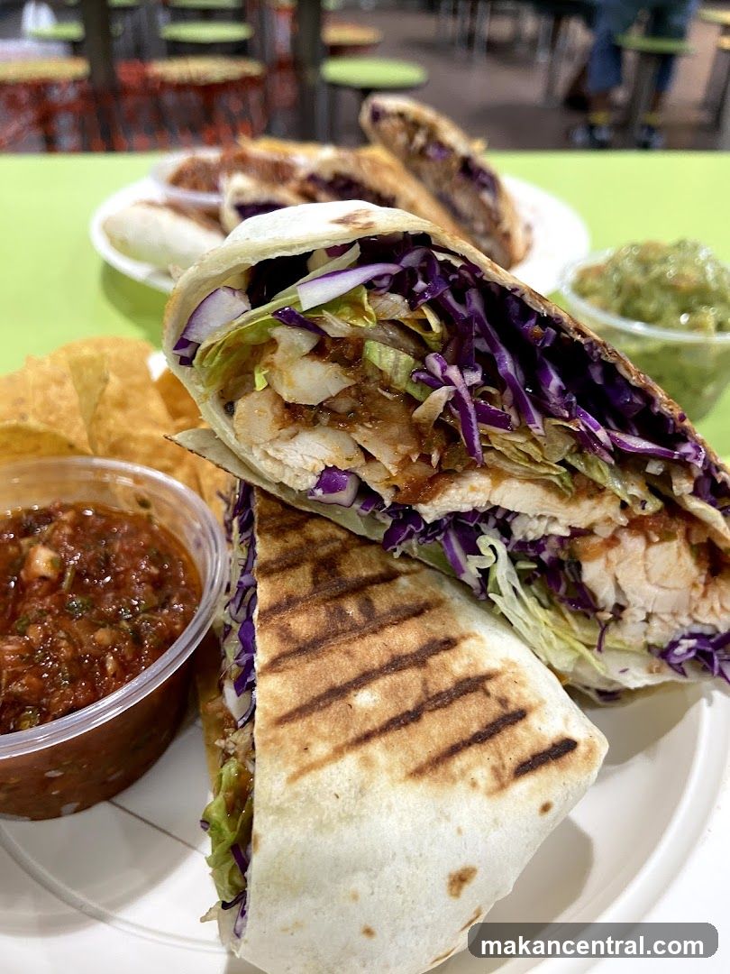 Chicken Wrap with Salsa and Guacamole
