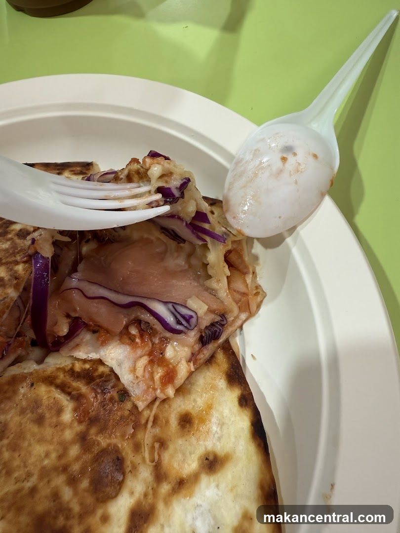Quesadilla with Coleslaw and Meat