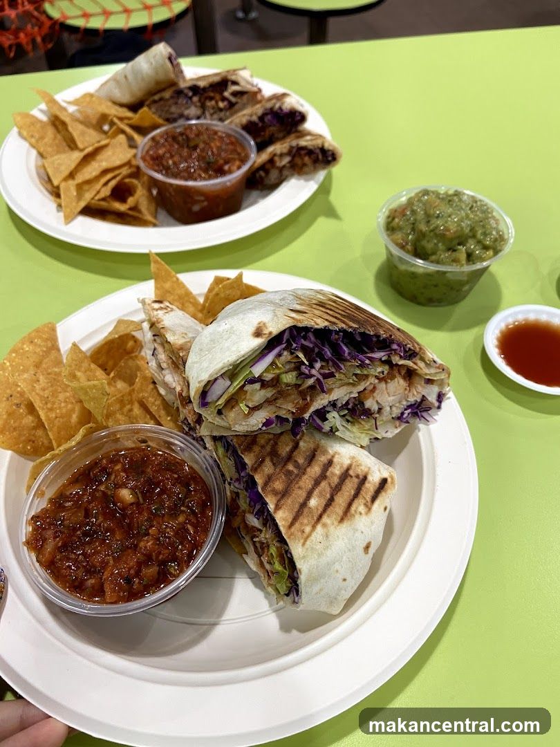 Wraps with Chips and Dips