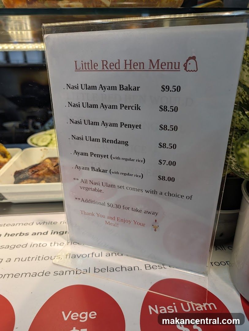 Little Red Hen Menu