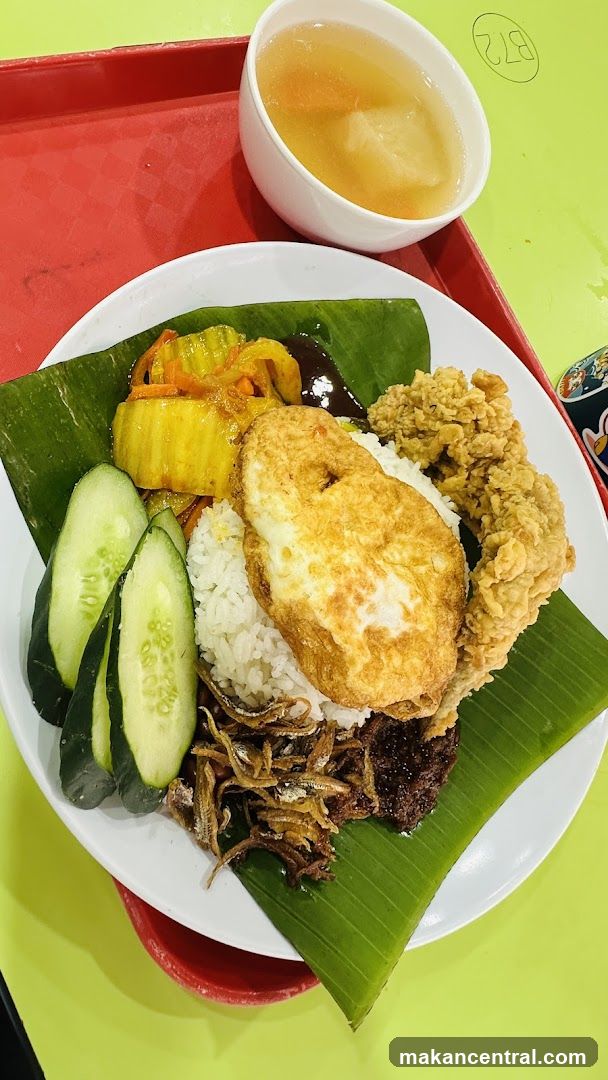 Nasi Lemak with Fried Chicken