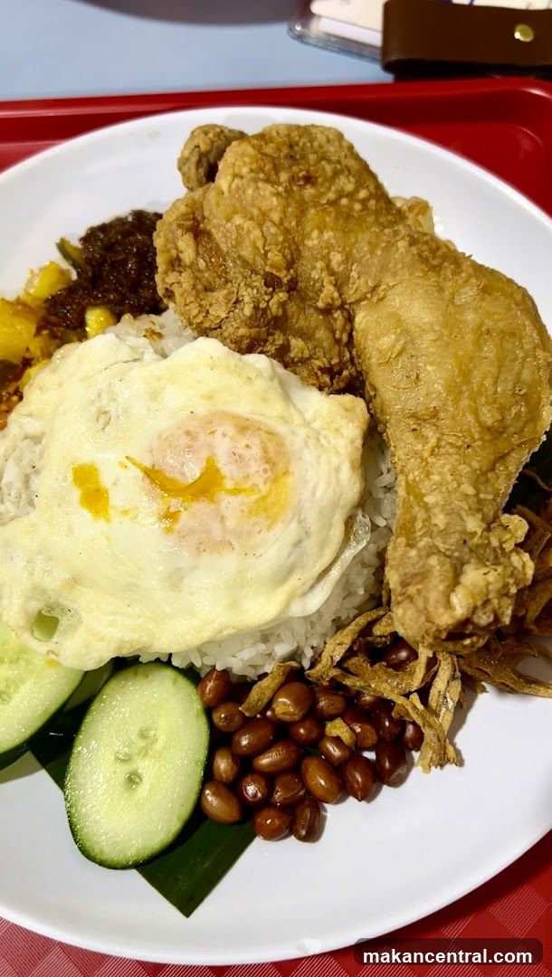 Nasi Lemak with Fried Chicken