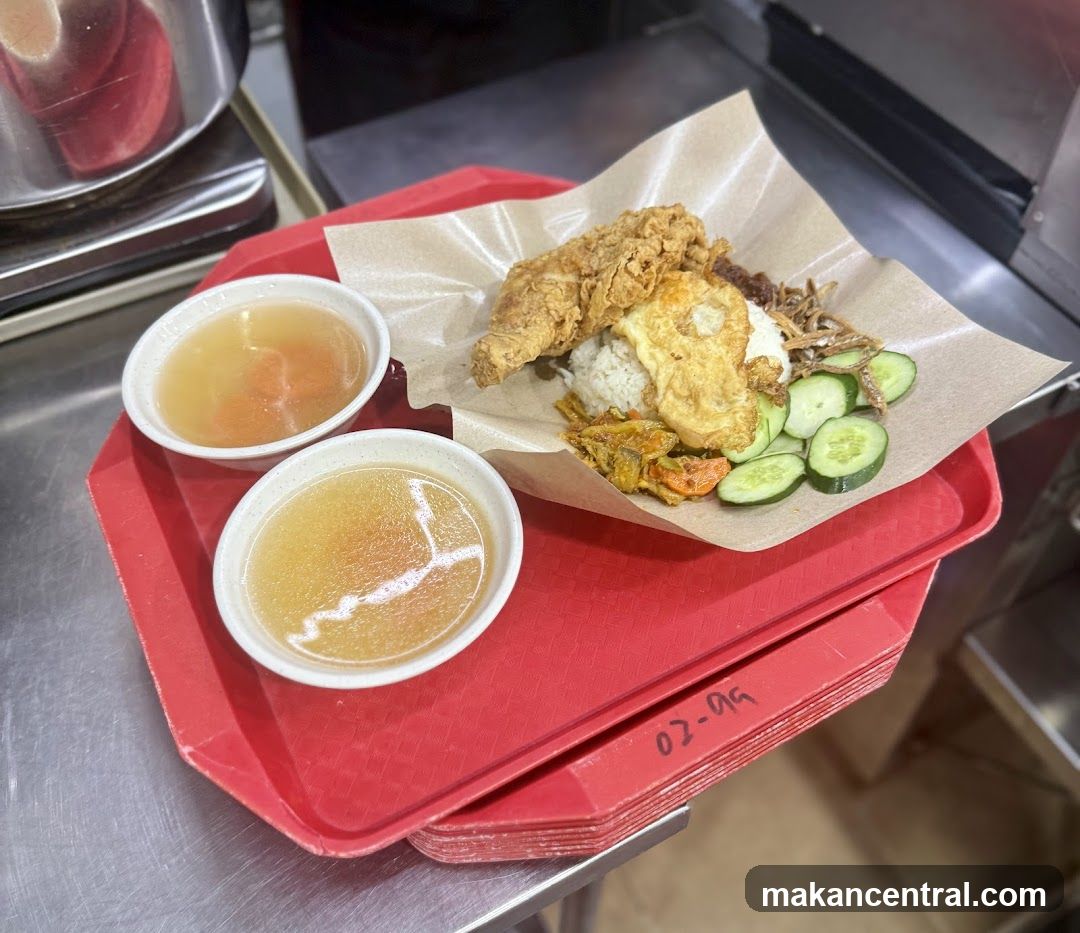 Nasi Lemak with Fried Chicken