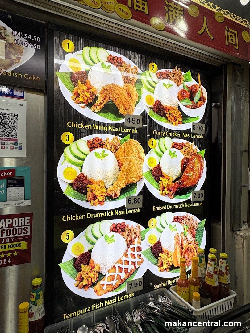 Nasi Lemak Menu