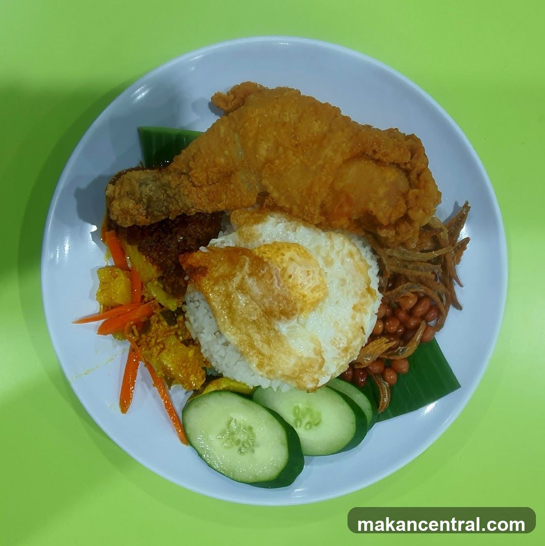 Nasi Lemak with Fried Chicken