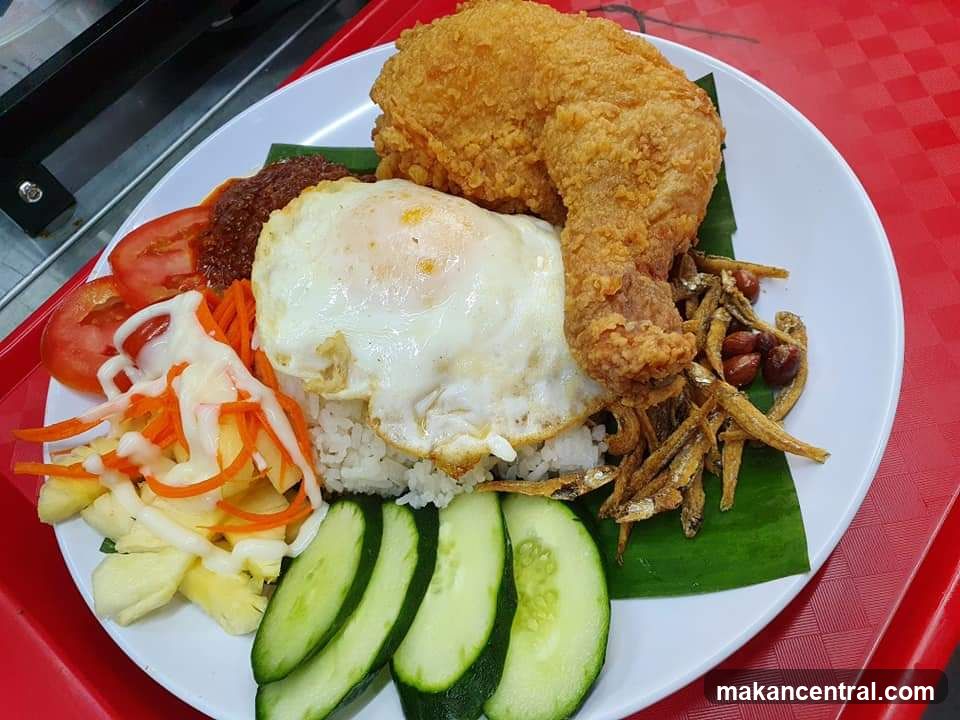 Nasi Lemak with Fried Chicken