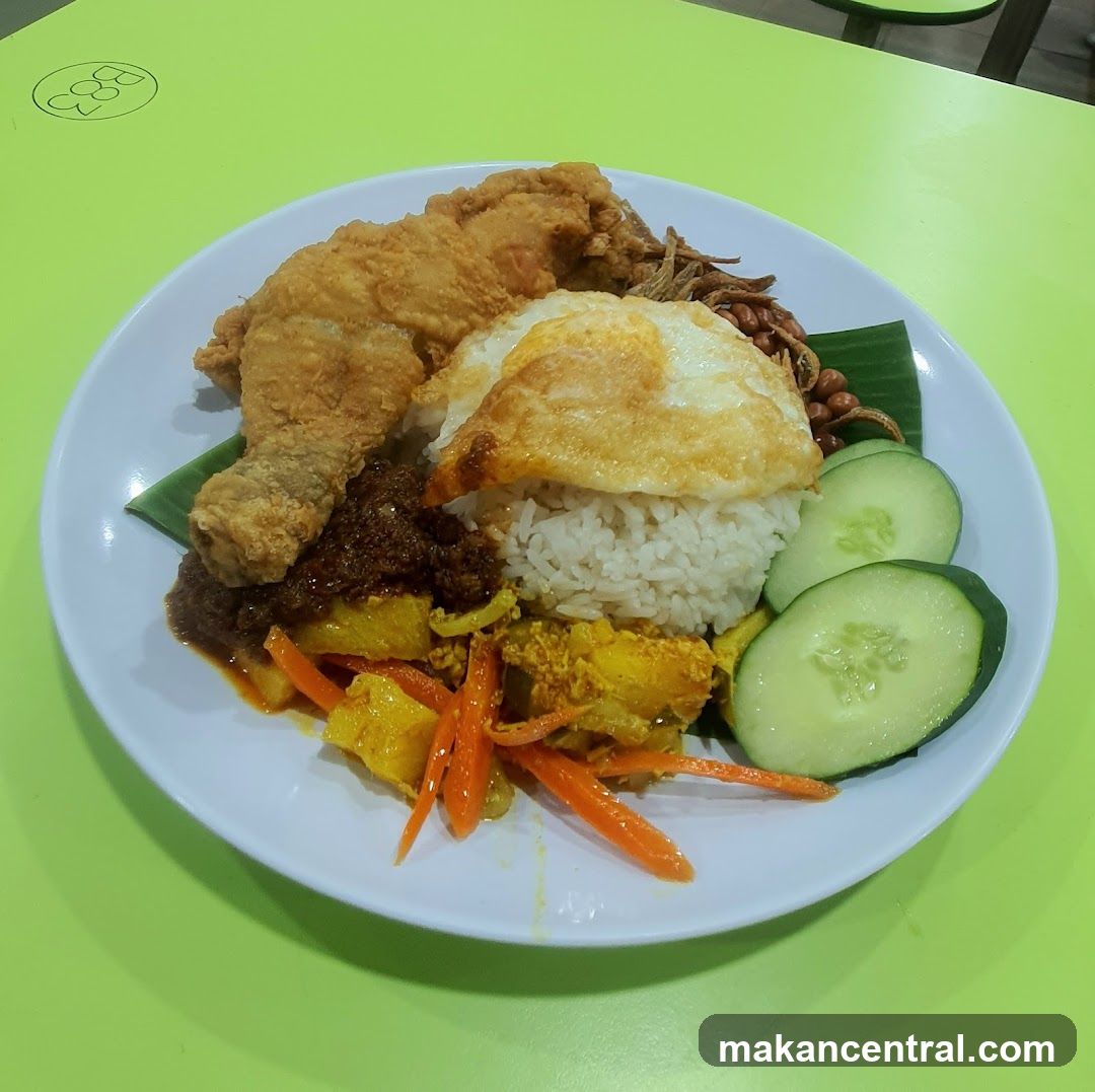 Nasi Lemak with Fried Chicken
