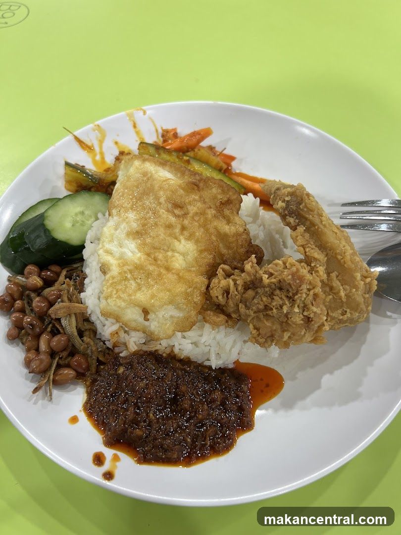 Nasi Lemak with Fried Chicken