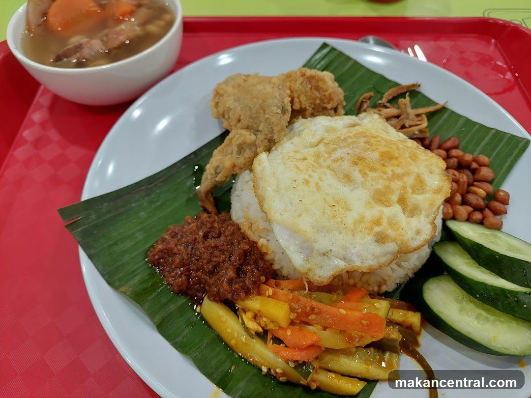Nasi Lemak with Fried Chicken