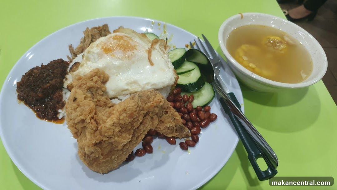 Nasi Lemak with Fried Chicken