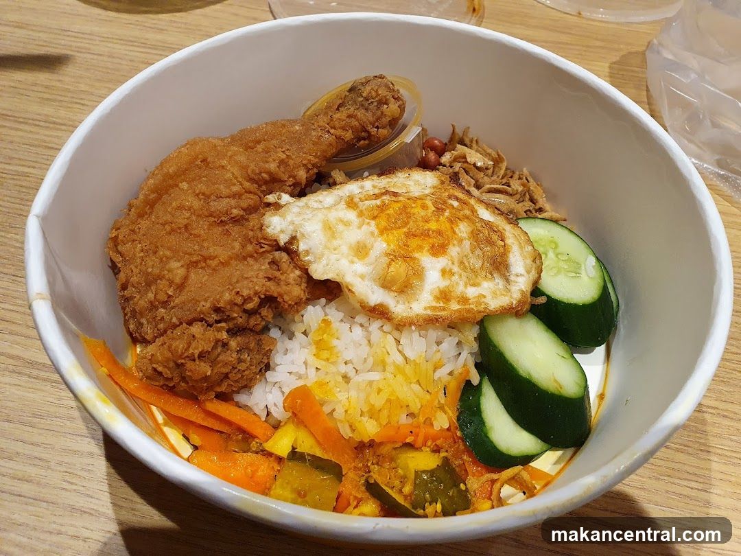 Nasi Lemak with Fried Chicken