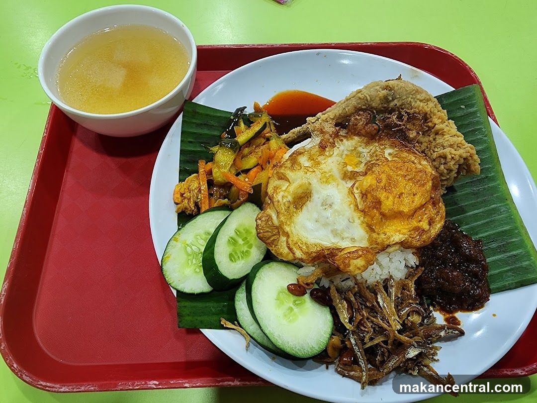 Nasi Lemak with Fried Chicken