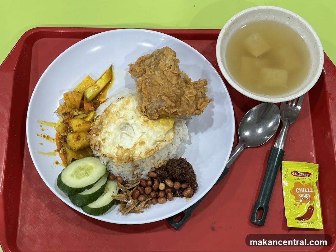 Nasi Lemak with Fried Chicken