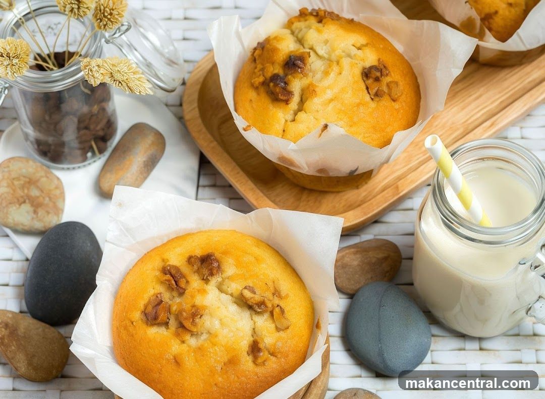 Walnut Muffins and Milk