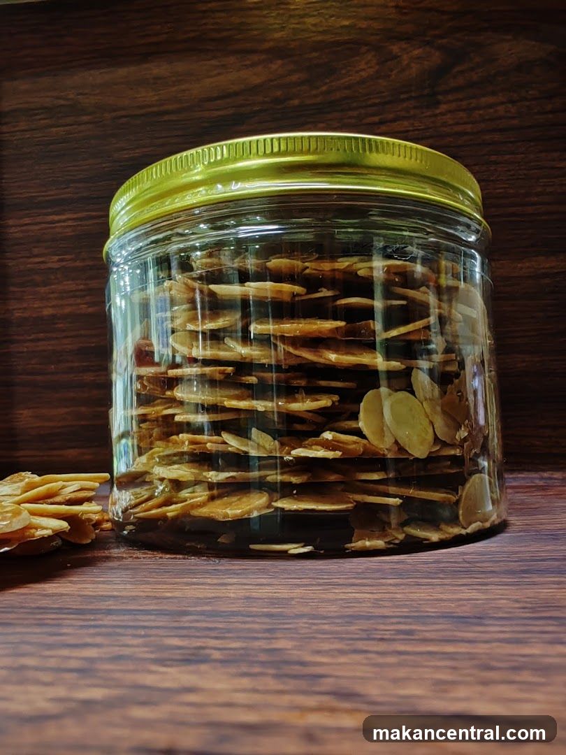 Almond Florentine Cookies in a Jar