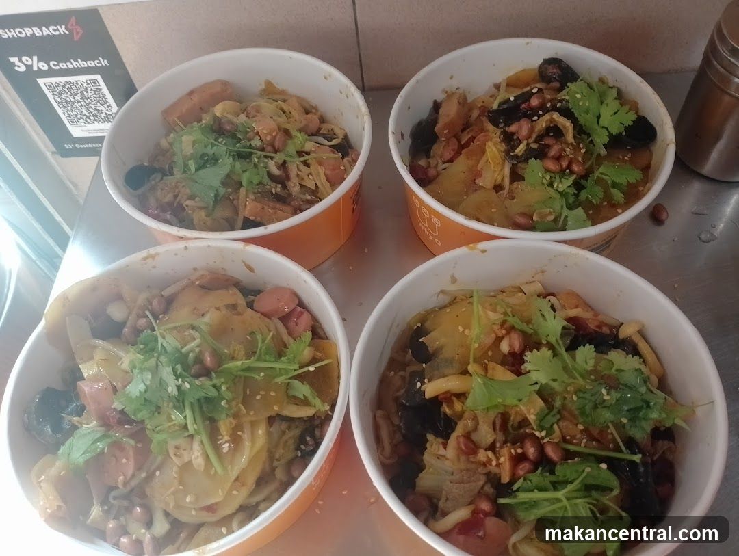 Four bowls of food