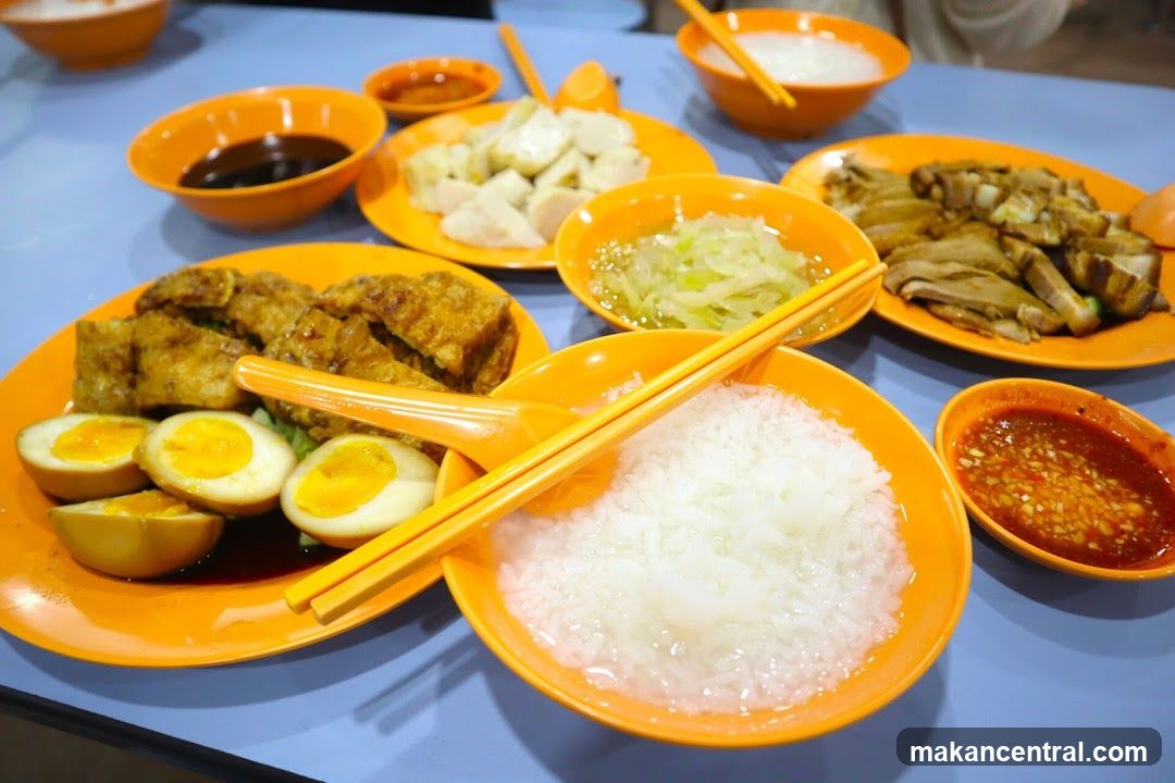 Asian Meal with Rice and Sides