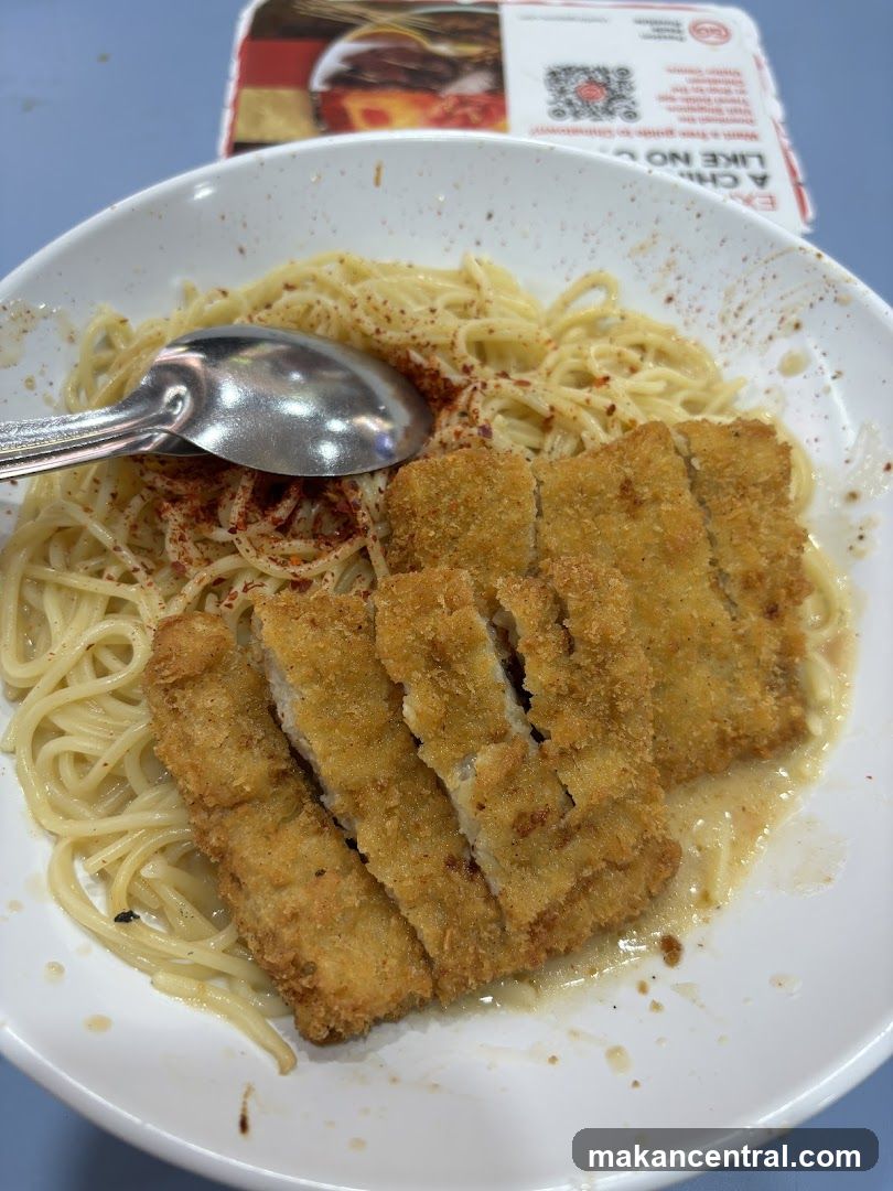 Fried Pork Cutlet with Pasta