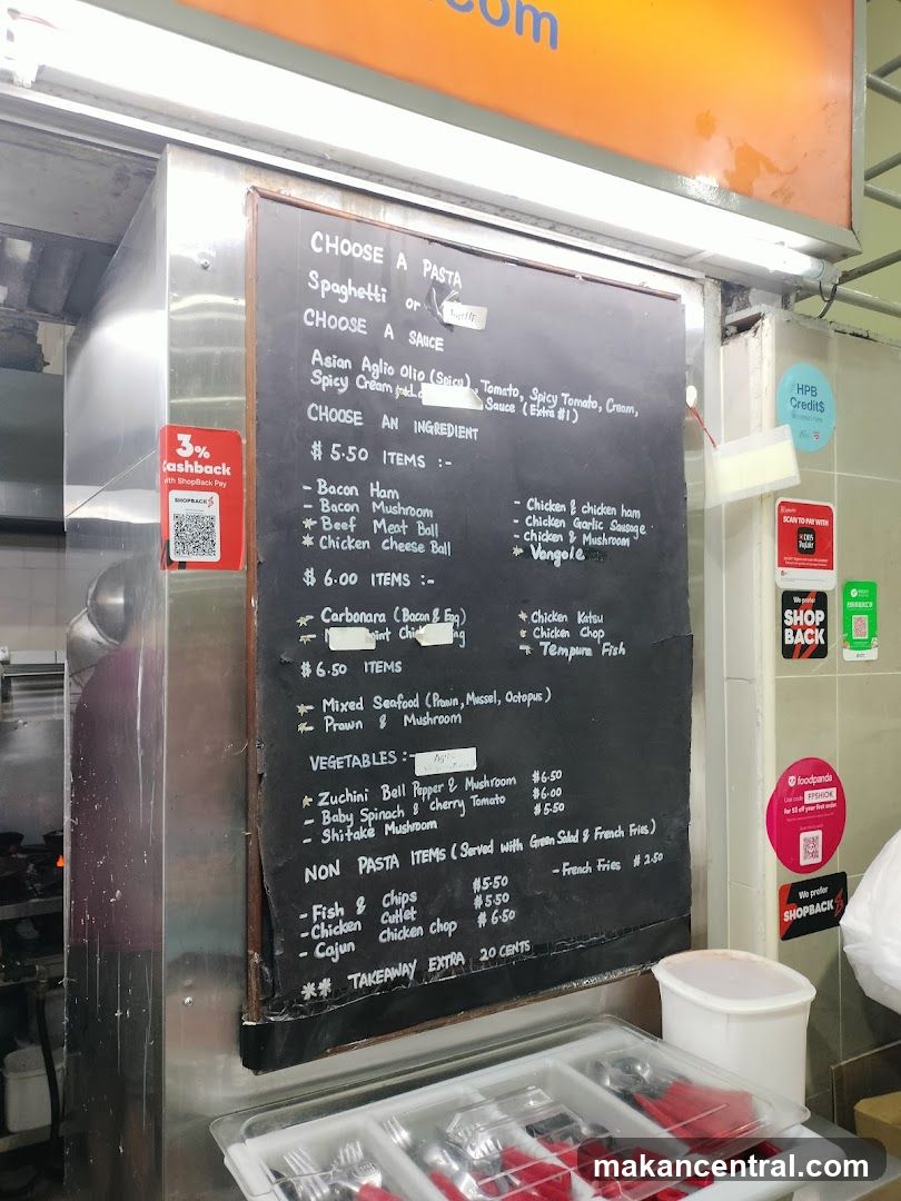 Pasta Menu