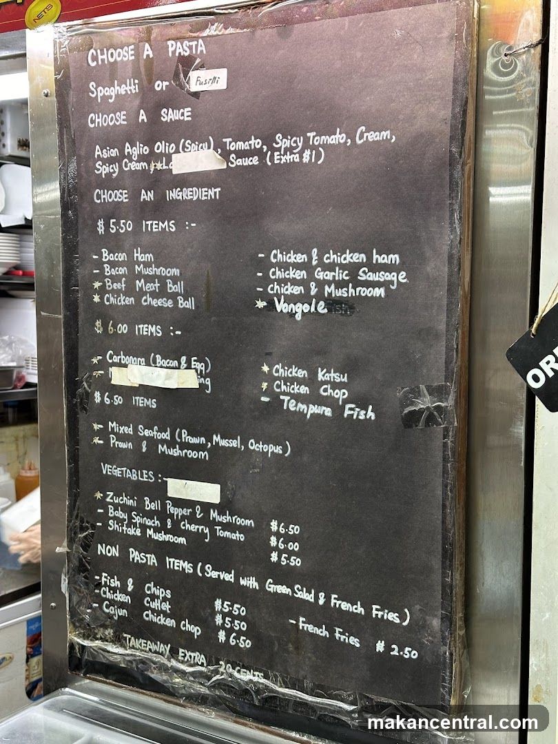 Pasta Menu