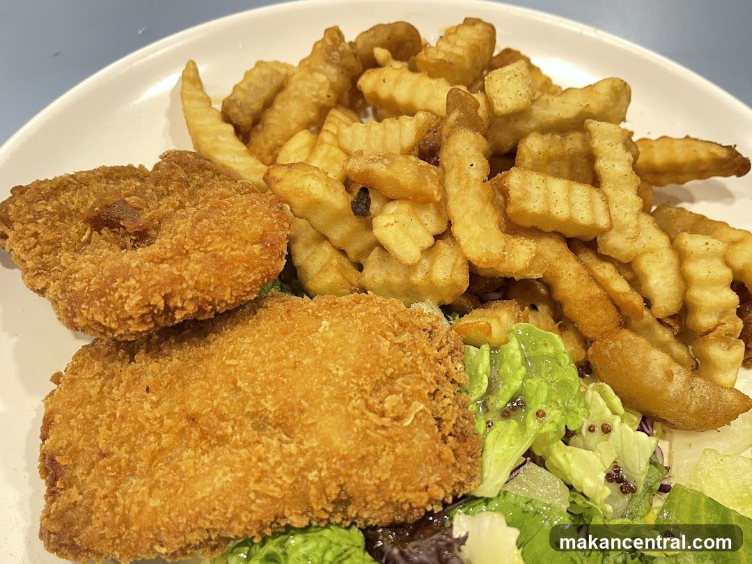 Fried Fish and Chips with Salad