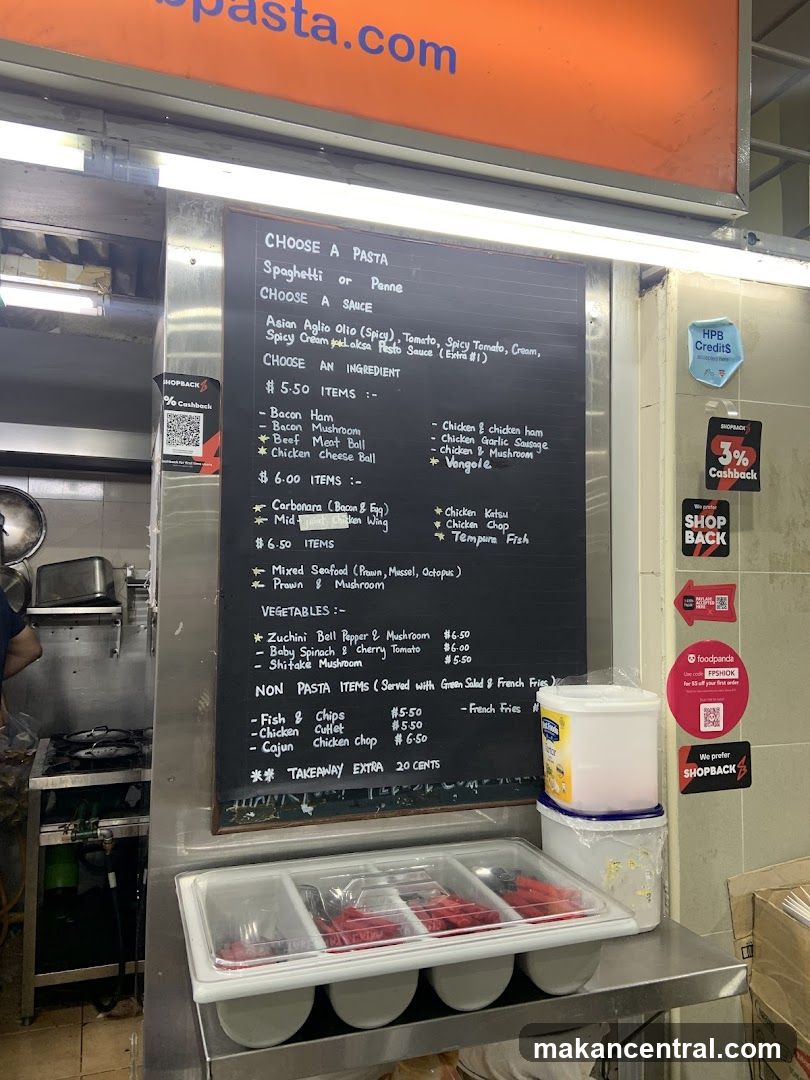 Pasta Menu