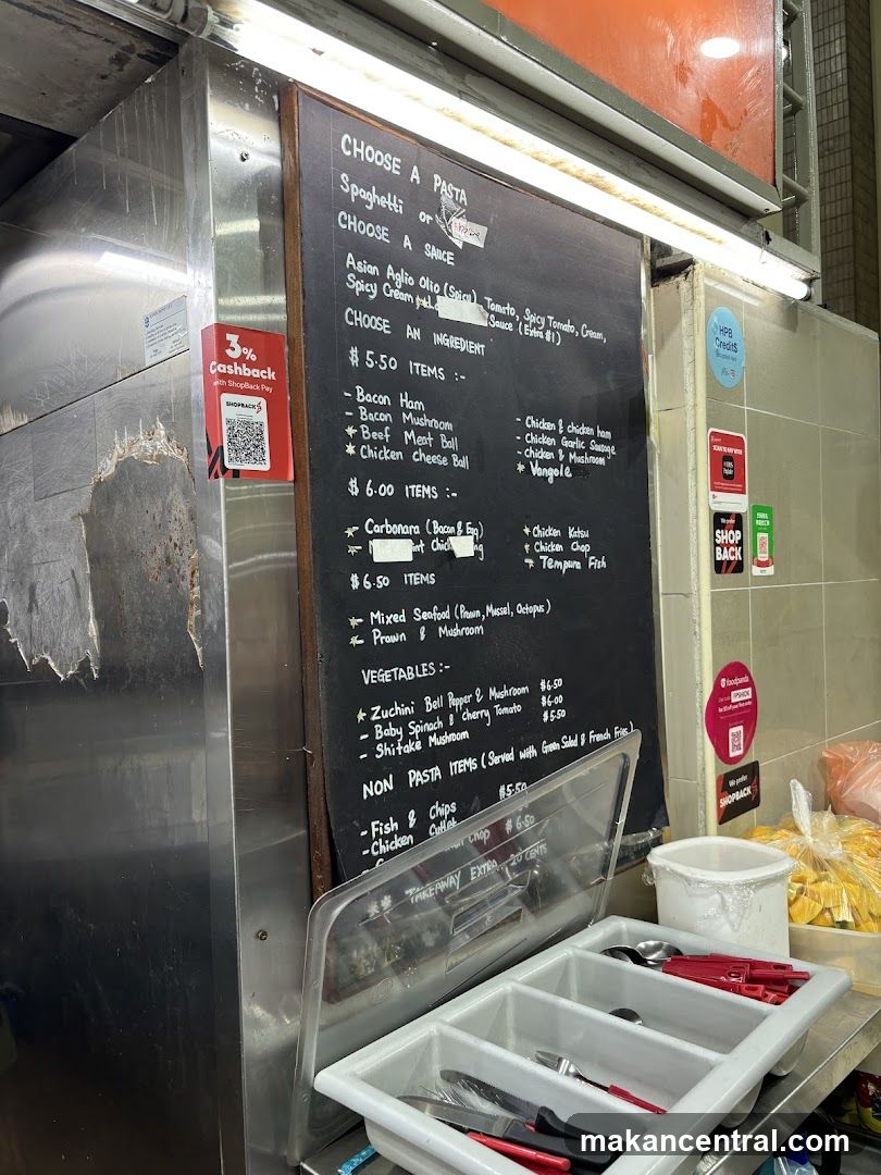 Pasta Menu