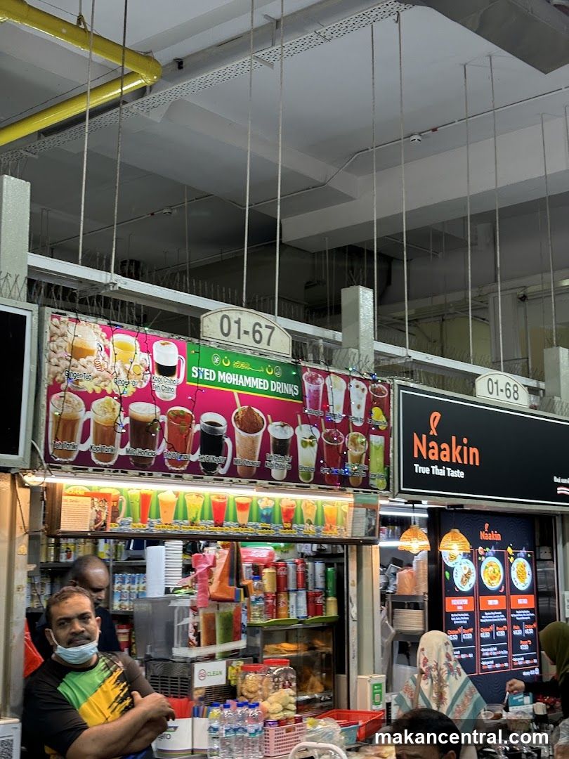 Food Stall with Drinks and Thai Food