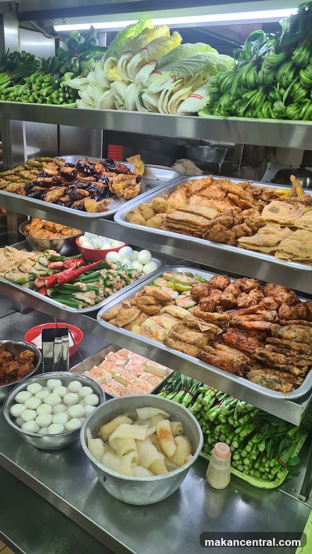Assortment of Fried Foods and Fresh Vegetables