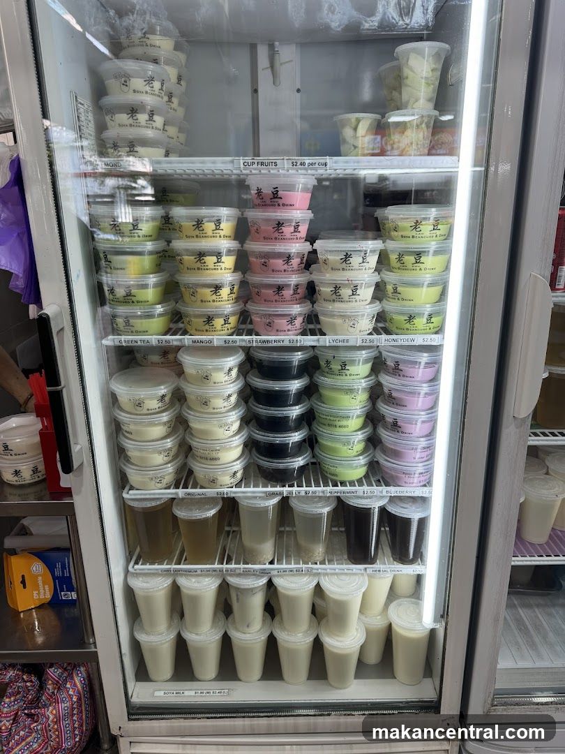 Desserts and Drinks in Refrigerator