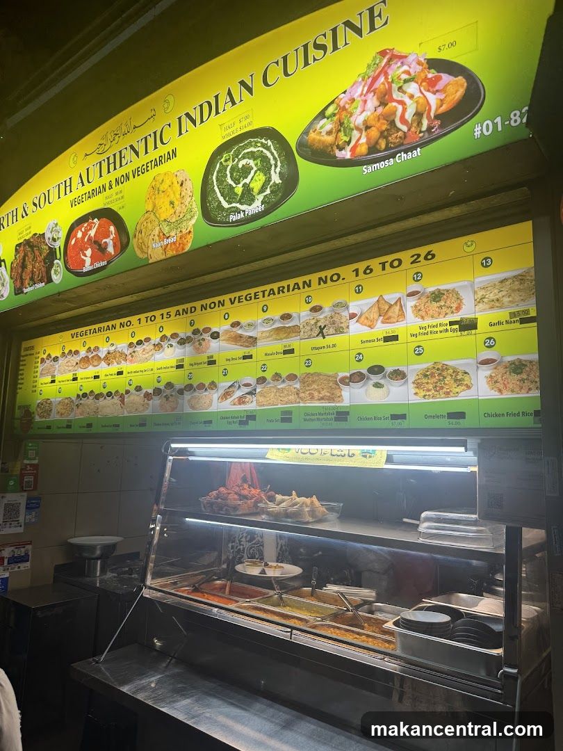 Indian Cuisine Menu and Food Display