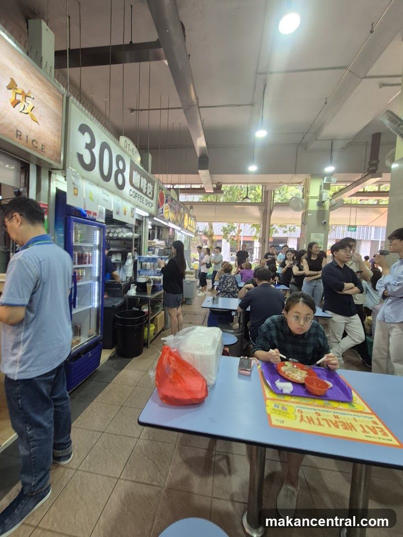 People eating at a food court