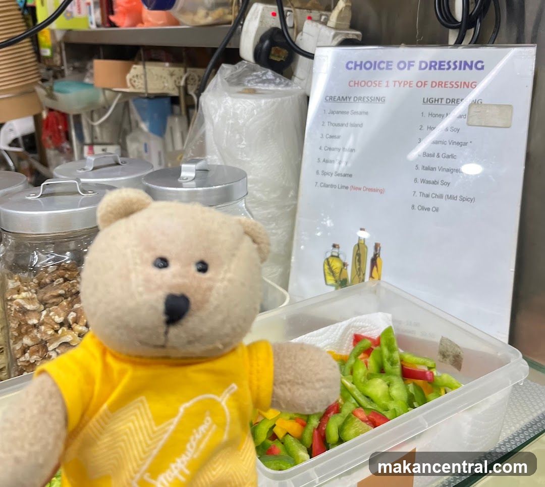 Teddy Bear with Salad Ingredients and Dressing Choices