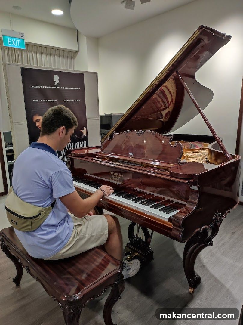 Man playing a grand piano