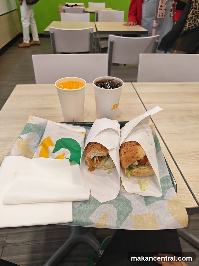 Subway Sandwiches and Drinks