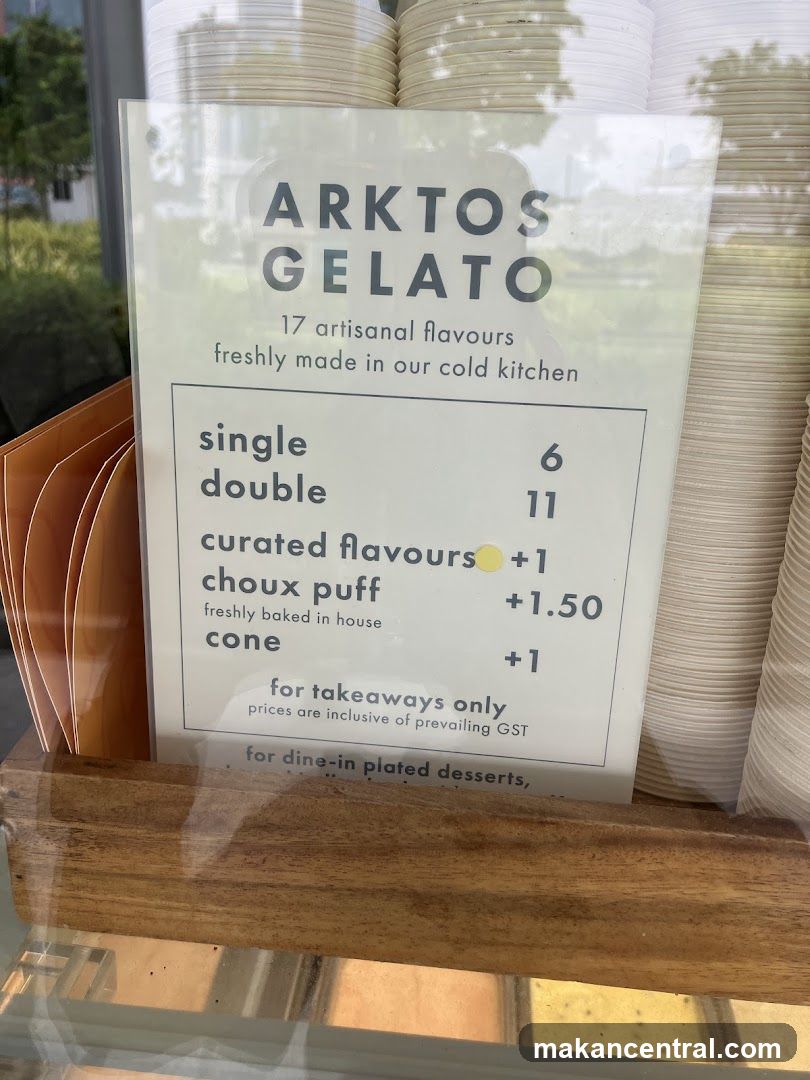 Arktos Gelato Menu