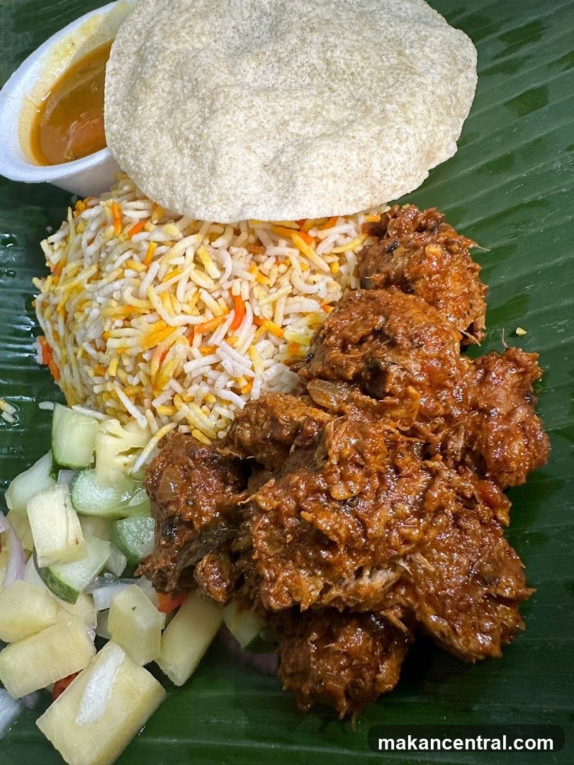 Biryani with Meat and Salad