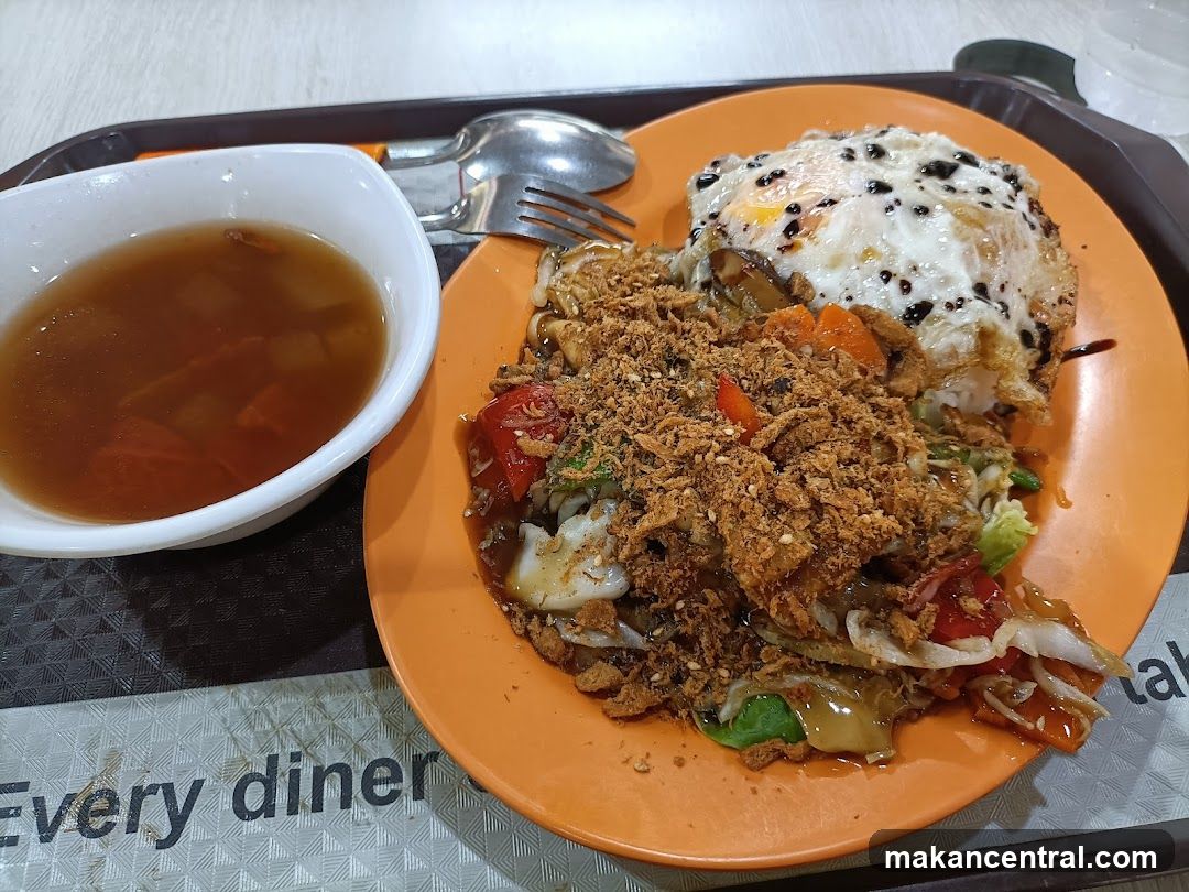 Meal with Fried Egg and Soup