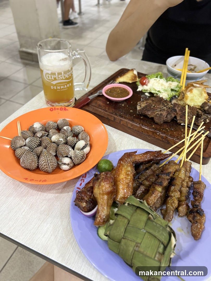 Meal with Beer and Seafood