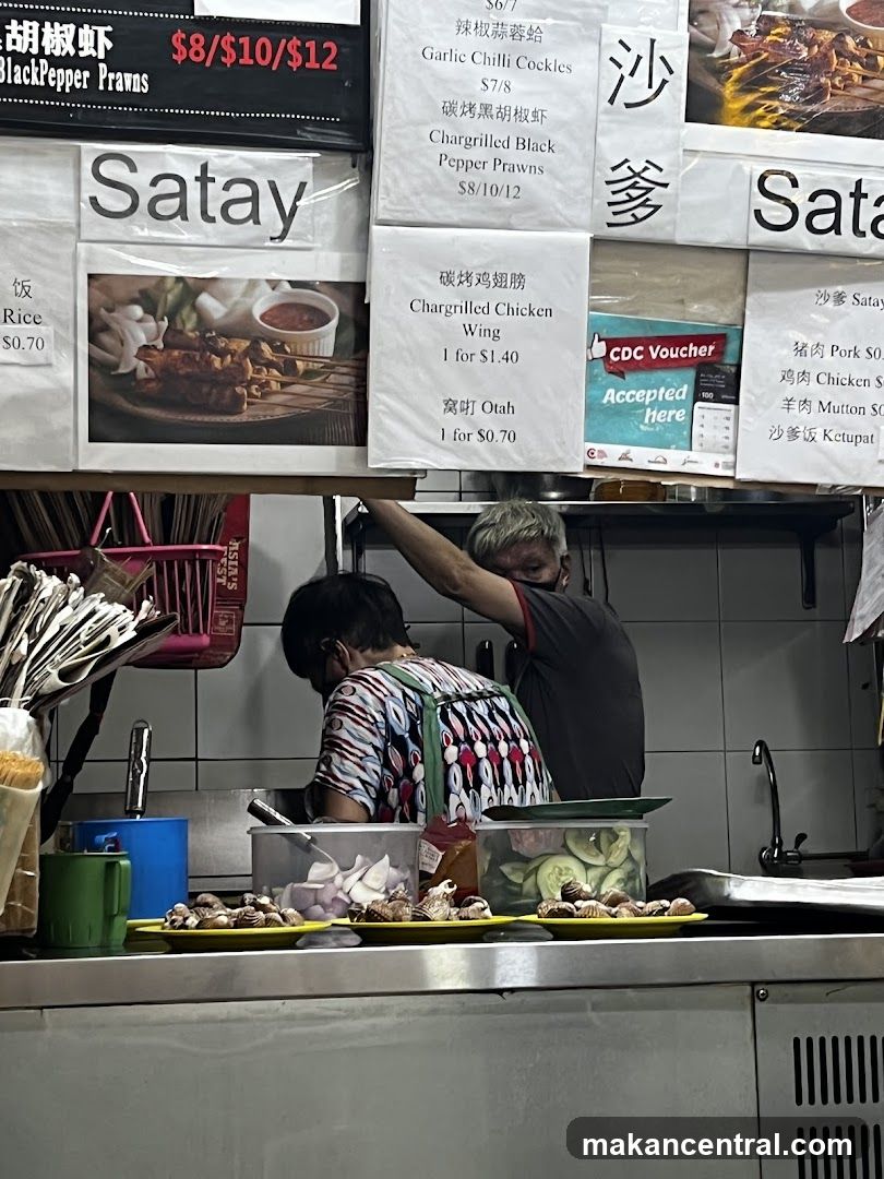 Food Stall Menu and Preparation Area