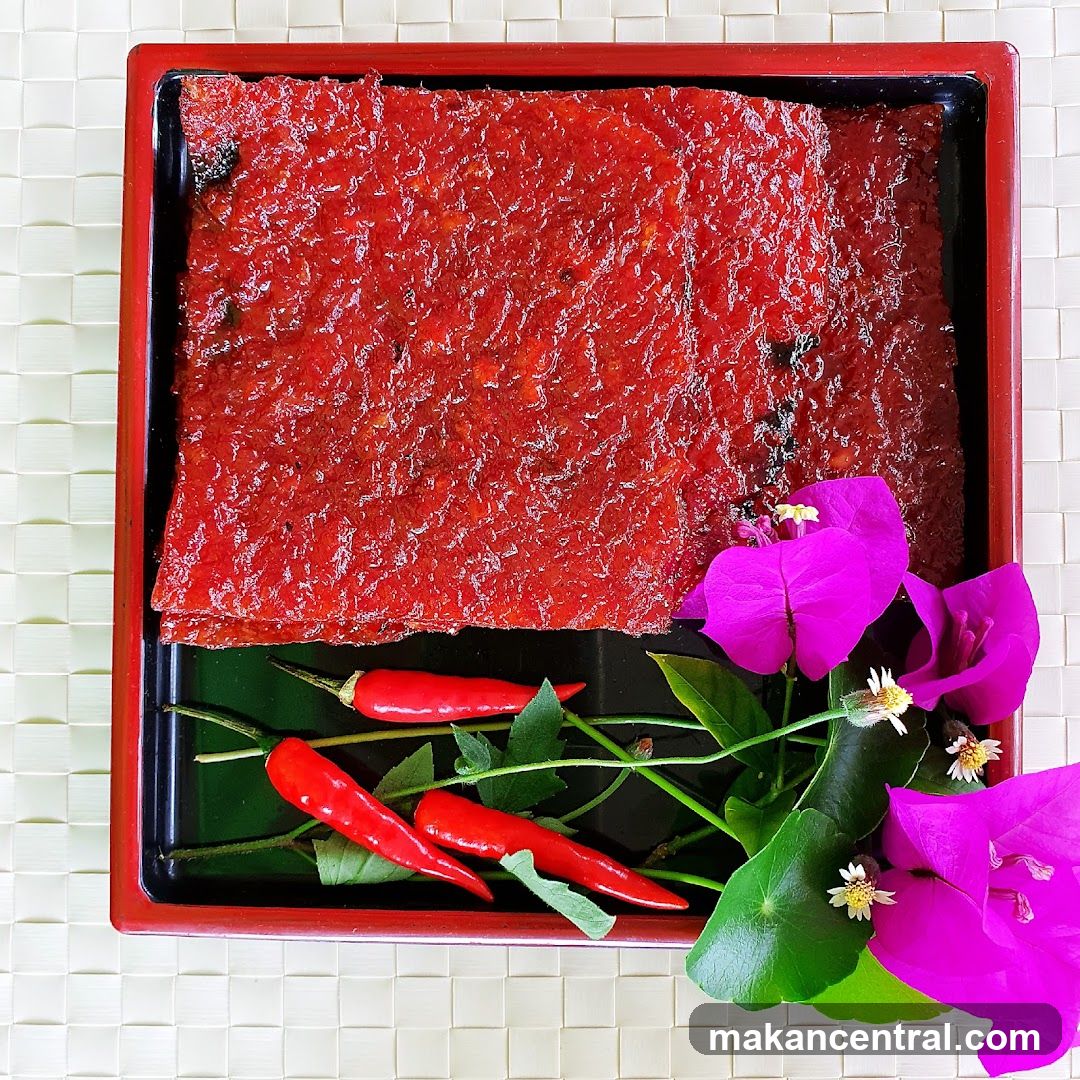 Spicy Meat Jerky with Chili and Flowers