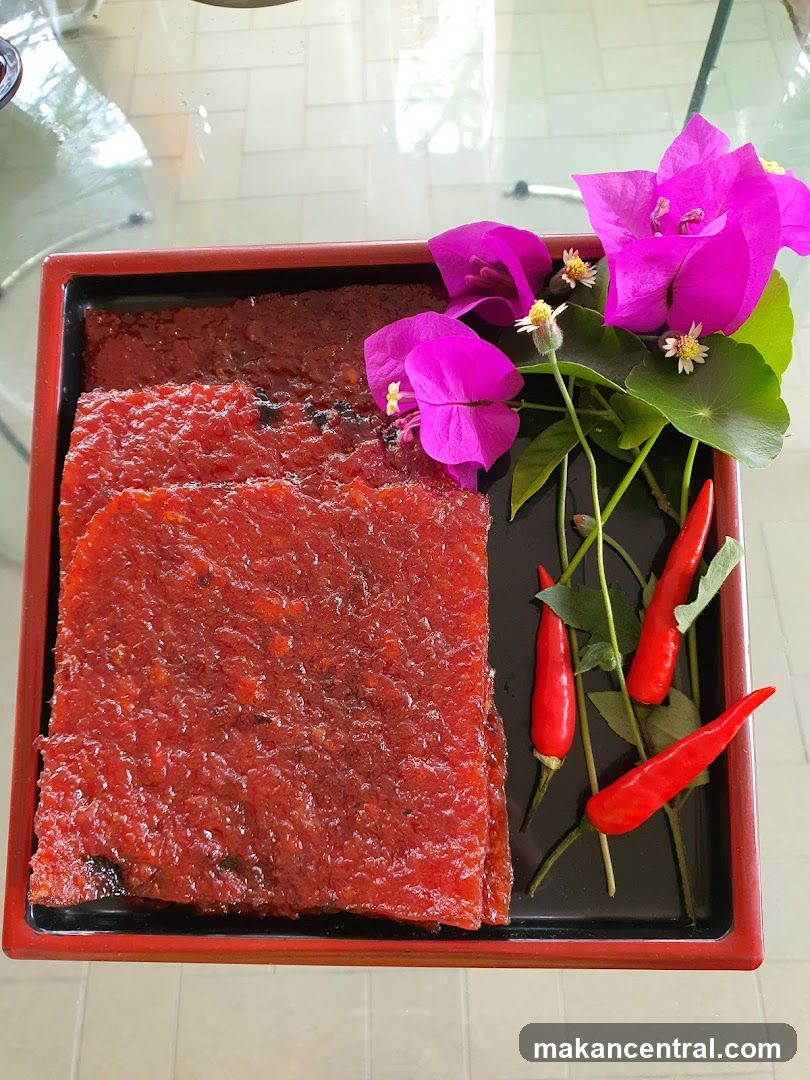 Spicy Meat Jerky with Chili and Flowers