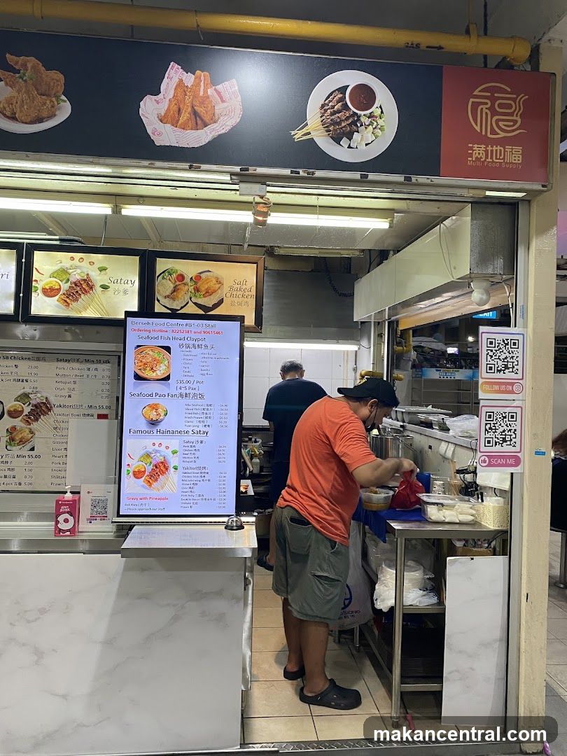 Food Stall with Menu and Staff