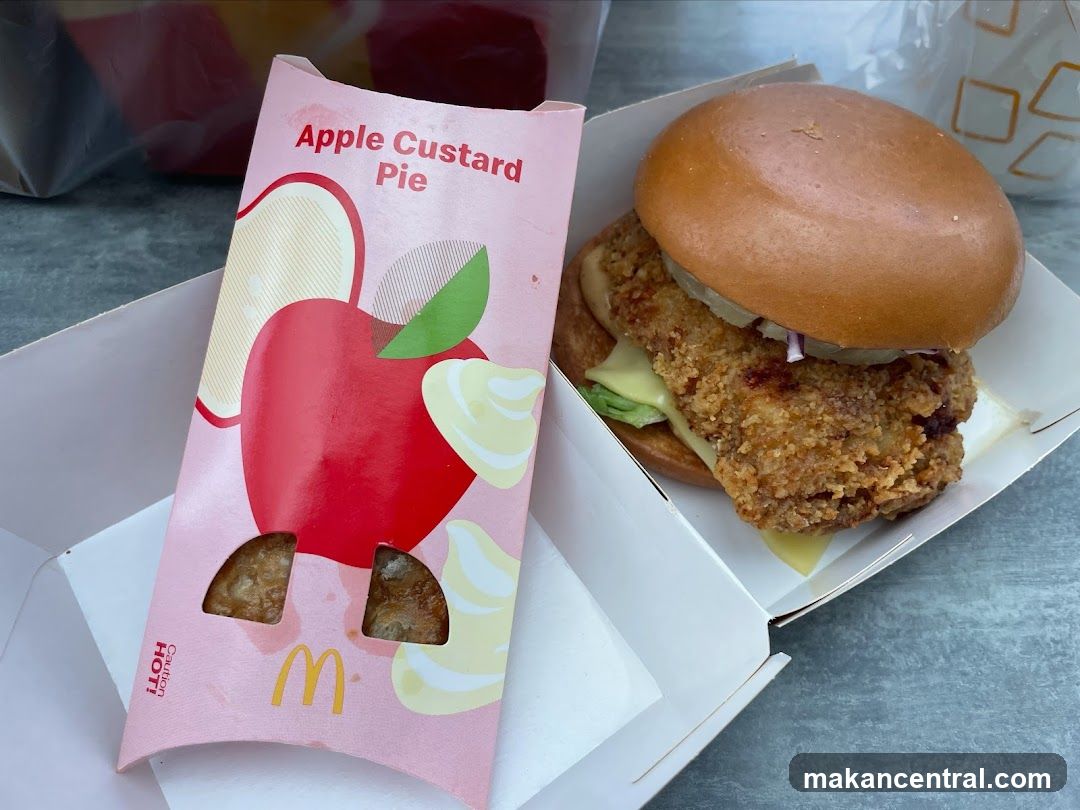 Apple Custard Pie and Chicken Burger