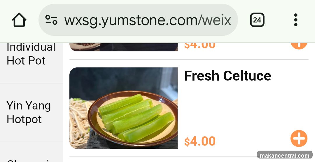 Yumstone Menu